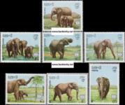 *Známky Laos 1987 Slony nerazítkovaná séria MNH - Kliknutím na obrázok zatvorte -